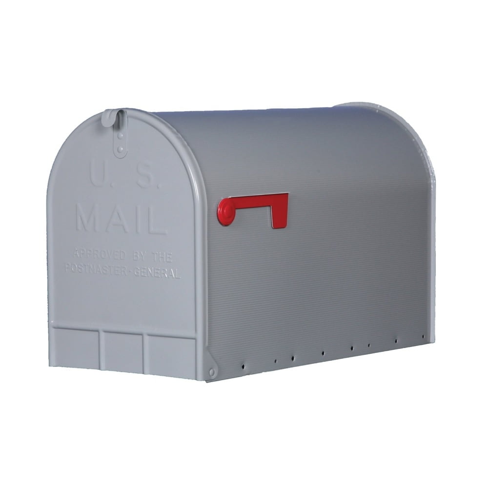 Stanley Classic Galvanized Steel Post Mount Mailbox, Gray