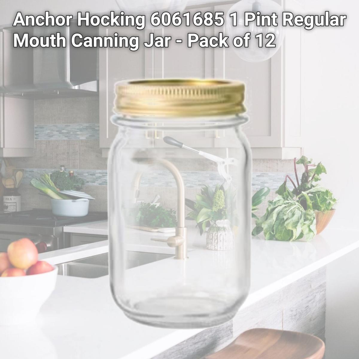 Picture of Anchor Hocking 6061685 1 Pint Regular Mouth Canning Jar - Pack of 12