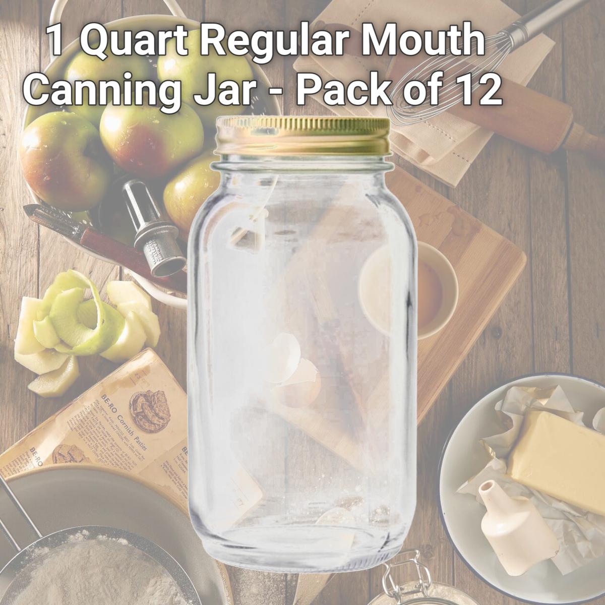 Picture of Anchor Hocking 6061686 1 Quart Regular Mouth Canning Jar - Pack of 12