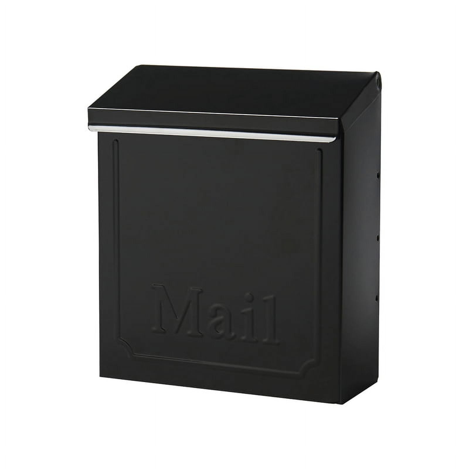 Townhouse Classic Galvanized Steel Wall Mount Mailbox, Black