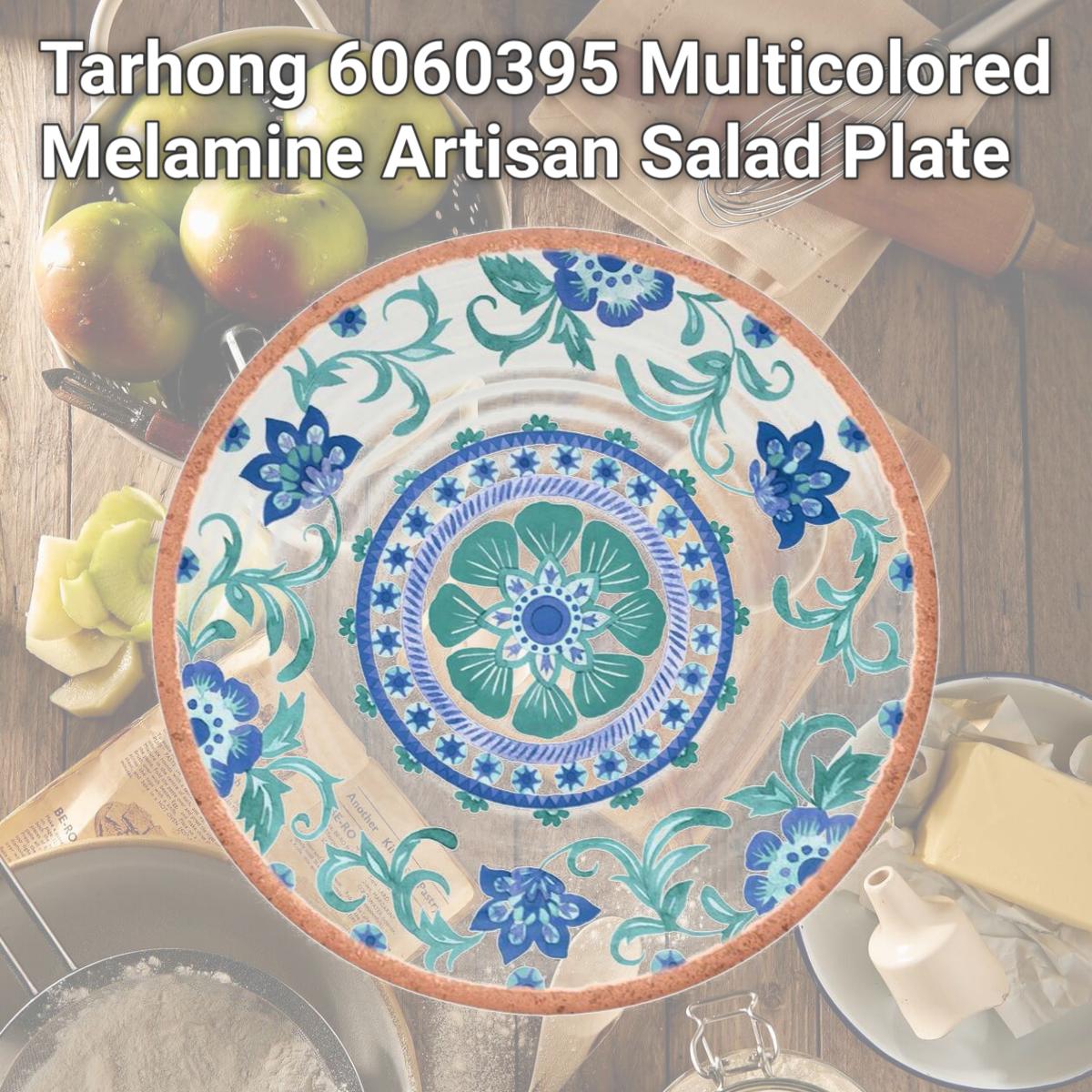 Picture of Tarhong 6060395 Multicolored Melamine Artisan Salad Plate