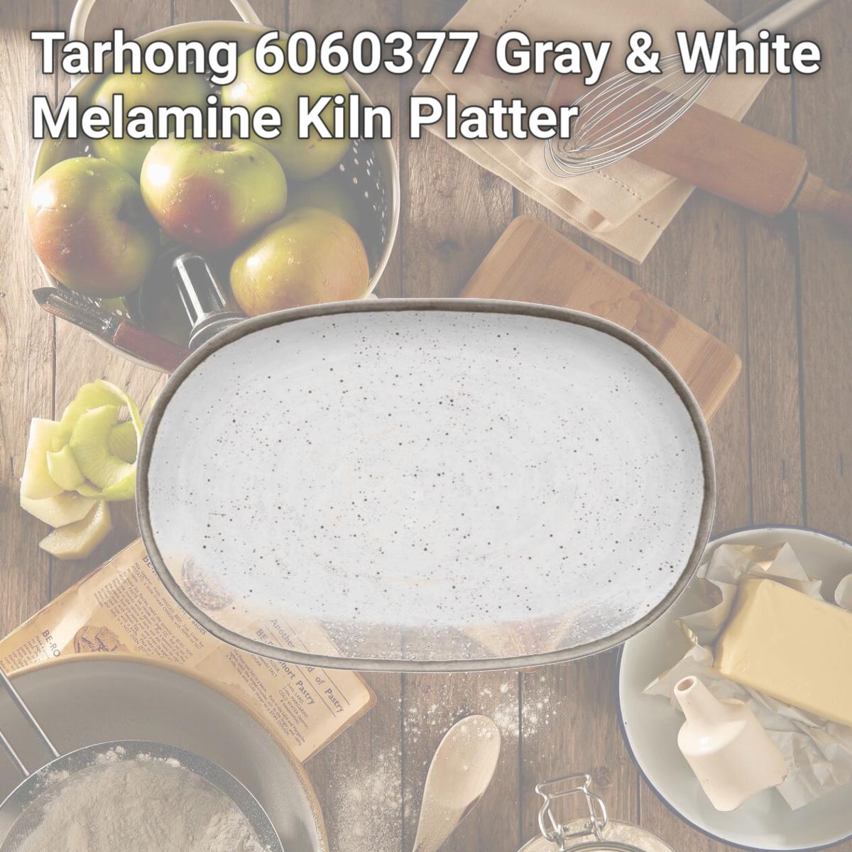 Picture of Tarhong 6060377 Gray & White Melamine Kiln Platter