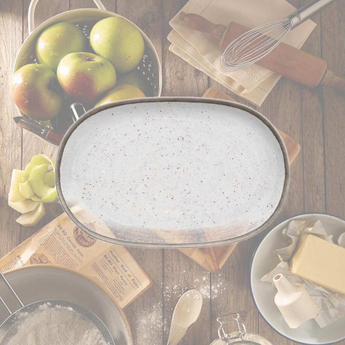 Picture of Tarhong 6060377 Gray & White Melamine Kiln Platter