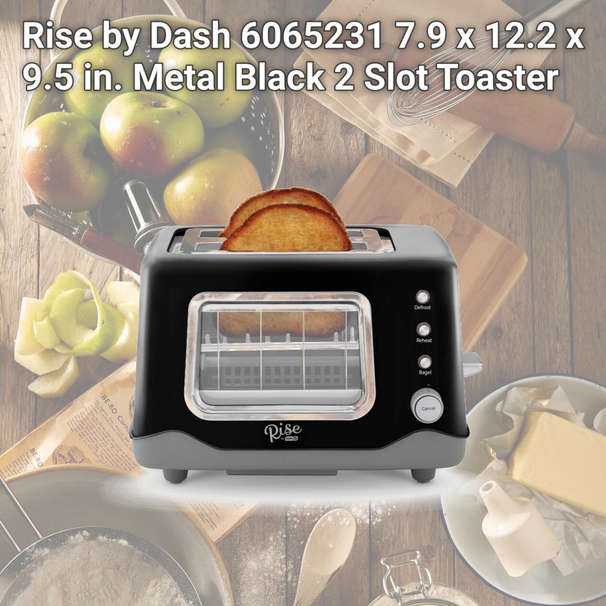 Picture of Rise by Dash 6065231 7.9 x 12.2 x 9.5 in. Metal Black 2 Slot Toaster