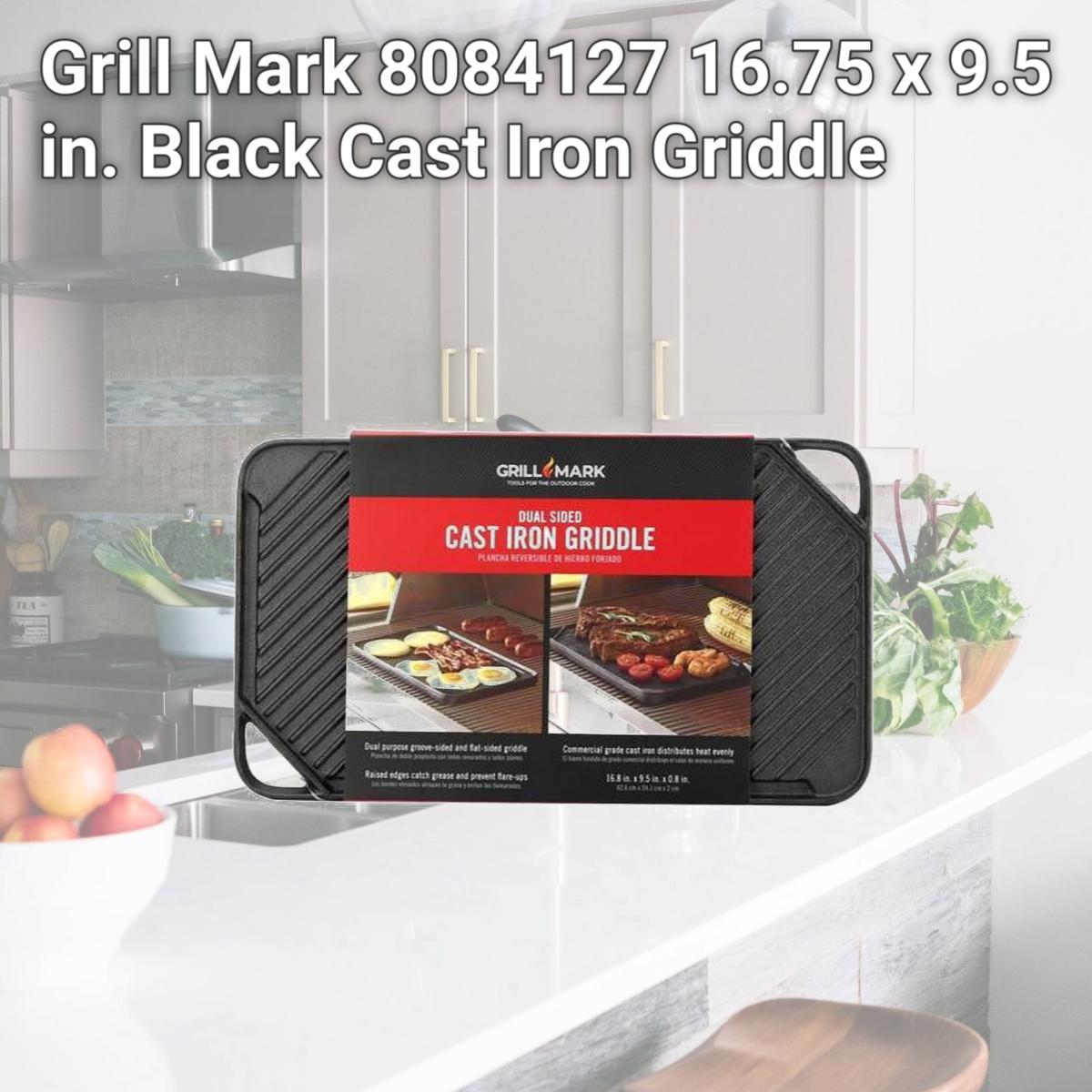 Picture of Grill Mark 8084127 16.75 x 9.5 in. Black Cast Iron Griddle