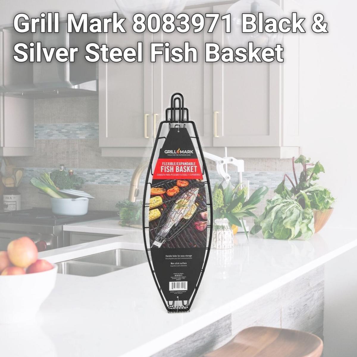 Picture of Grill Mark 8083971 Black & Silver Steel Fish Basket