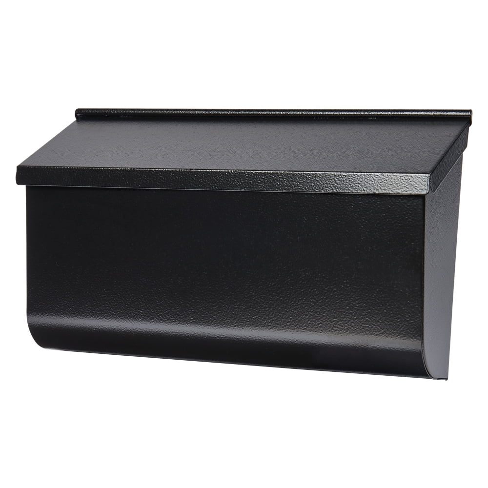 5192786 Woodlands Contemporary Galvanized Steel Wall Mount Mailbox, Black
