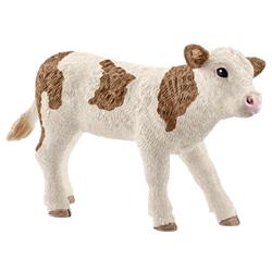 9019072 Farm World Simmental Calf Toy Plastic, Brown & White - Pack of 5