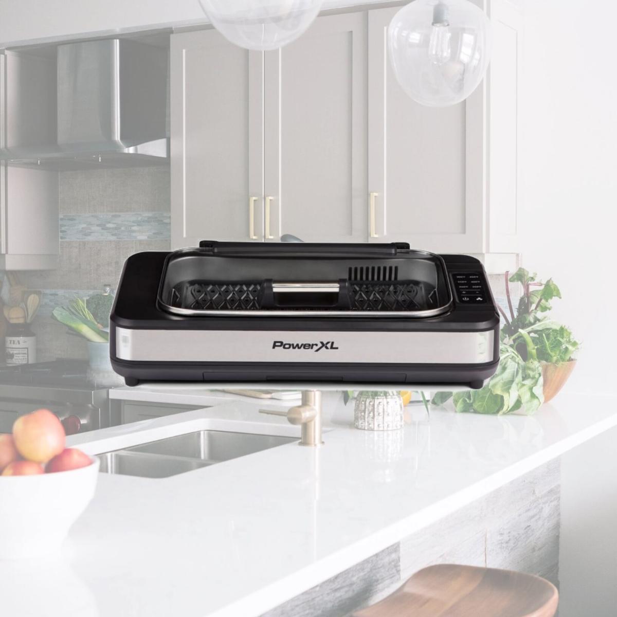 Picture of Powerxl 6063231 13.75 in. Metal Nonstick Surface Indoor Grill, Black & Silver