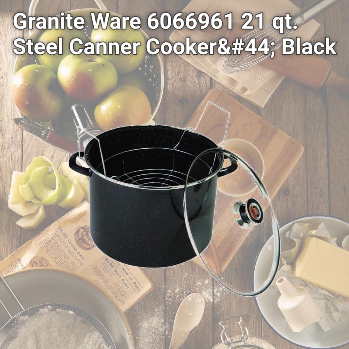 Picture of Granite Ware 6066961 21 qt. Steel Canner Cooker, Black