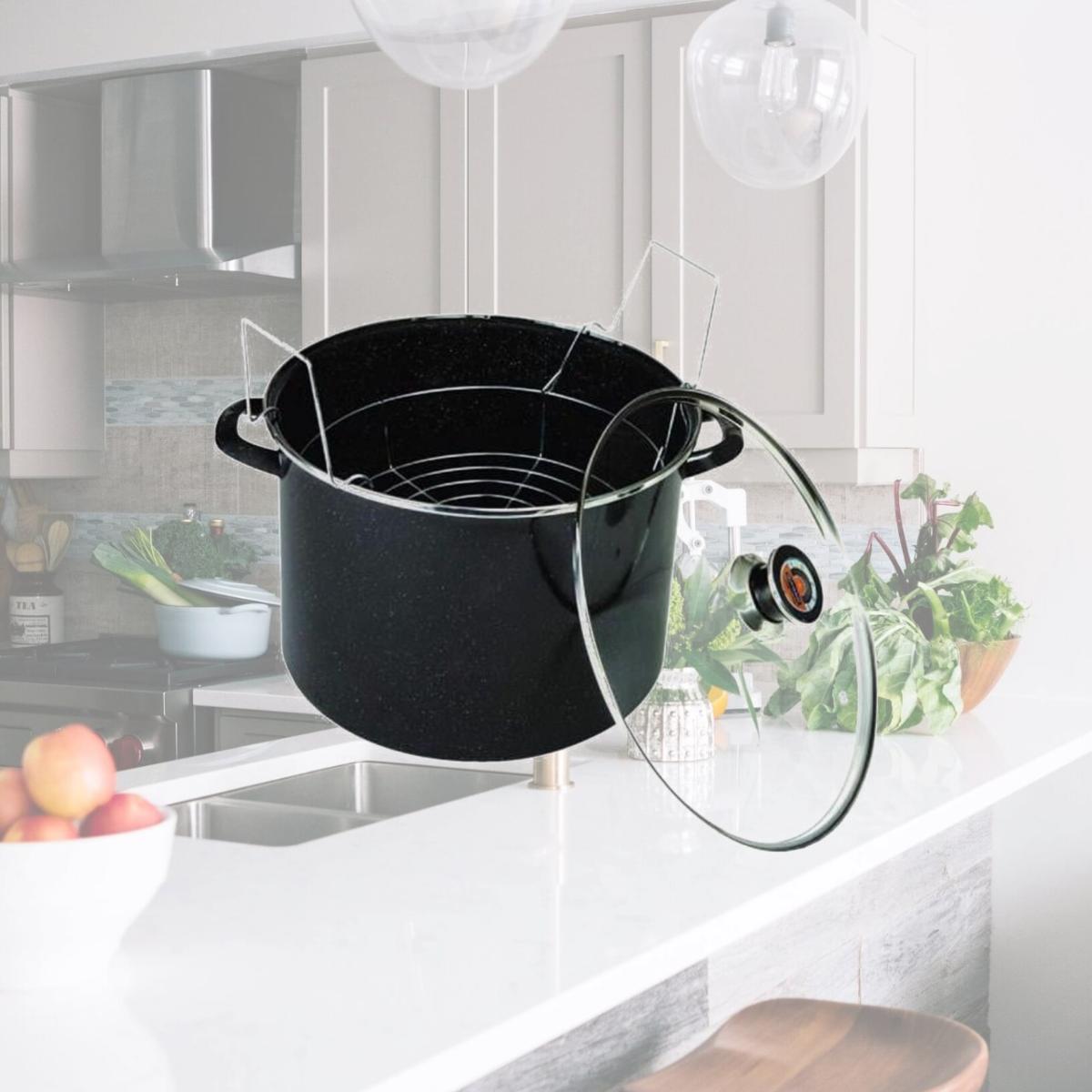 Picture of Granite Ware 6066961 21 qt. Steel Canner Cooker, Black