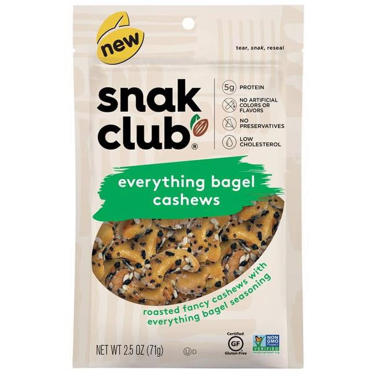UPC 087076211738 product image for 6065520 2.5 oz Bagged Everything Bagel Cashews Snacks - Pack of 6 | upcitemdb.com