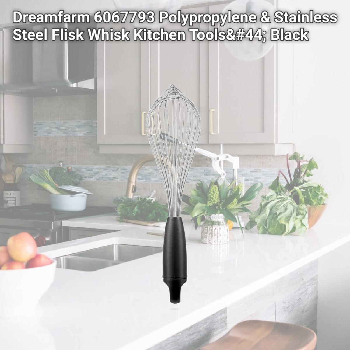 Picture of Dreamfarm 6067793 Polypropylene & Stainless Steel Flisk Whisk Kitchen Tools, Black
