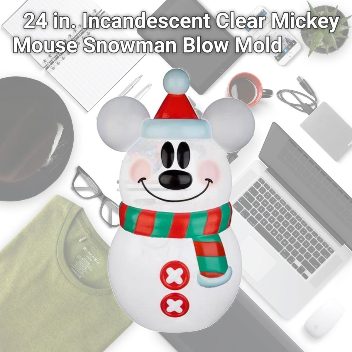 Picture of Disney 9086229 24 in. Incandescent Clear Mickey Mouse Snowman Blow Mold