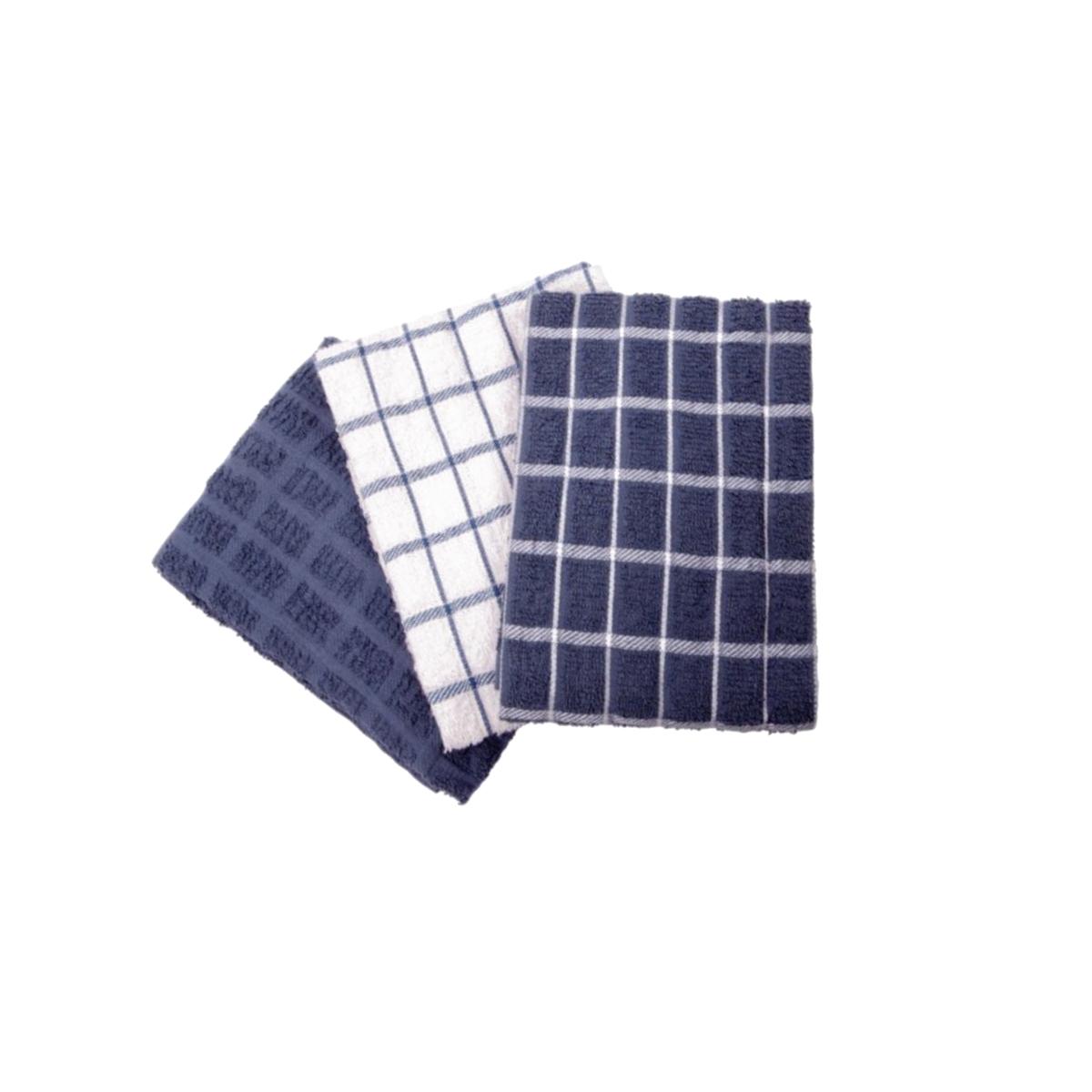 Picture of Ritz 82424 Terry Cotton Kitchen Towel  Blue - pack of 3