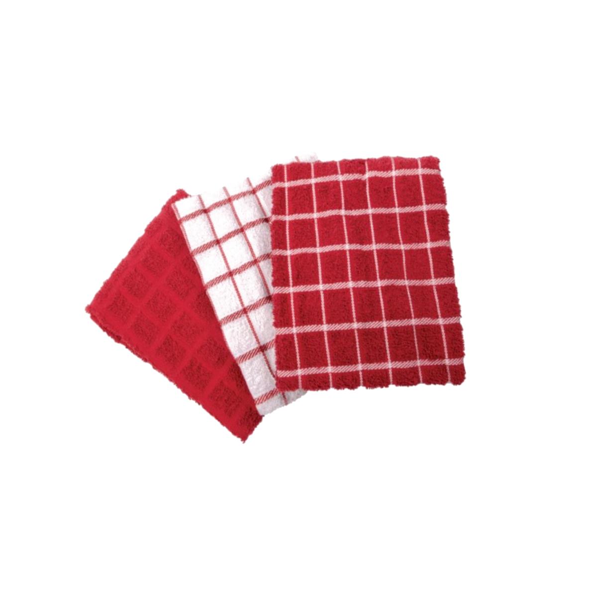 Picture of Ritz 82483 Terry Cotton Kitchen Towel  Paprika - pack of 3