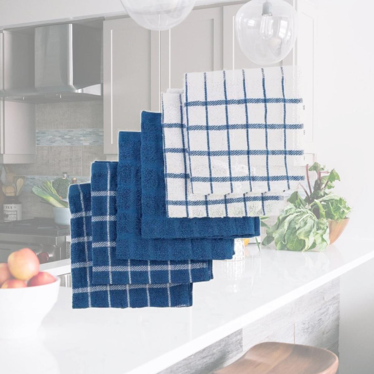 Picture of Ritz 92424 Terry Cotton Dish Cloths Towel  Blue - Set of 6 -  pack of 2