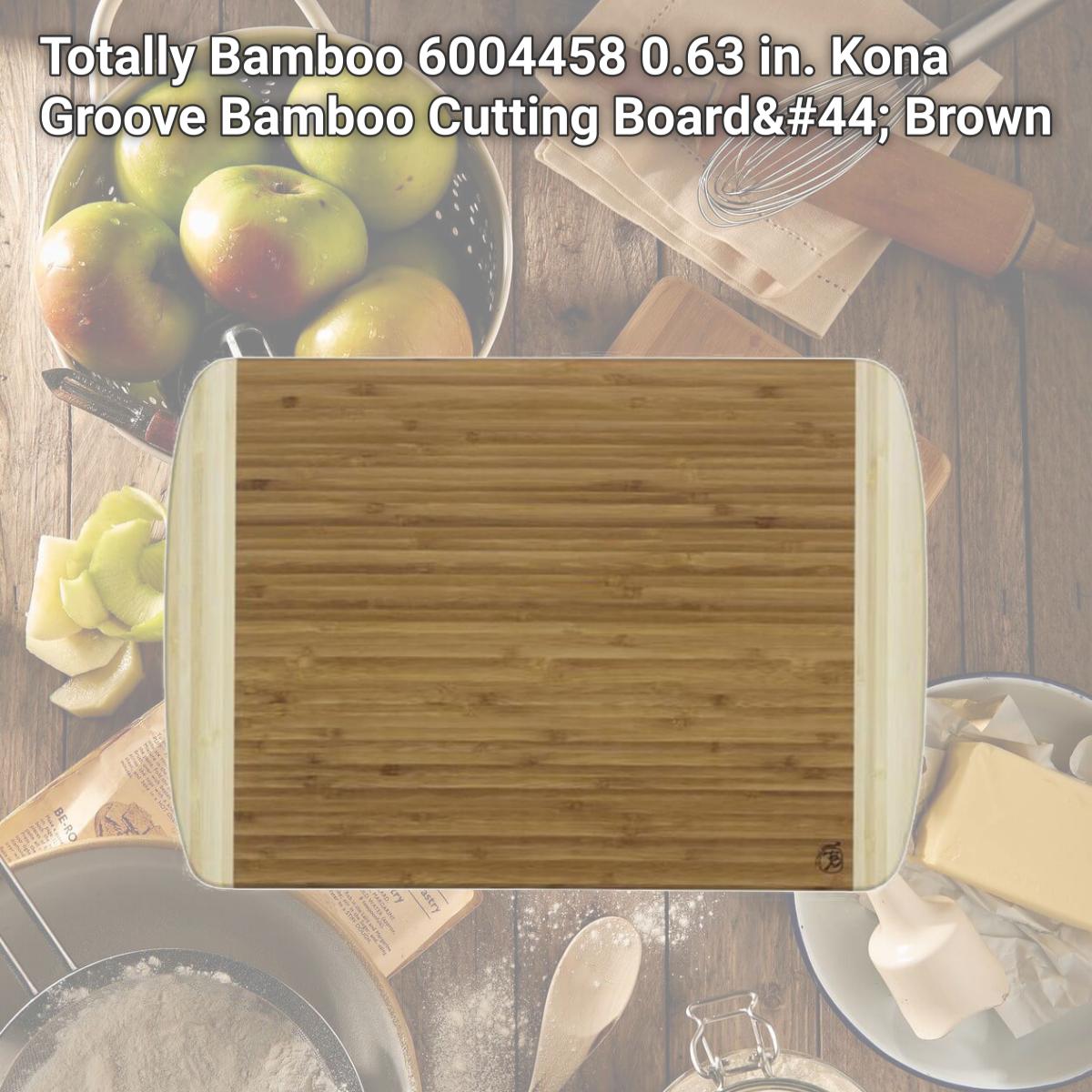Picture of Totally Bamboo 6004458 0.63 in. Kona Groove Bamboo Cutting Board, Brown