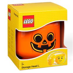 9090690 Plastic Pumpkin Storage Head, Orange