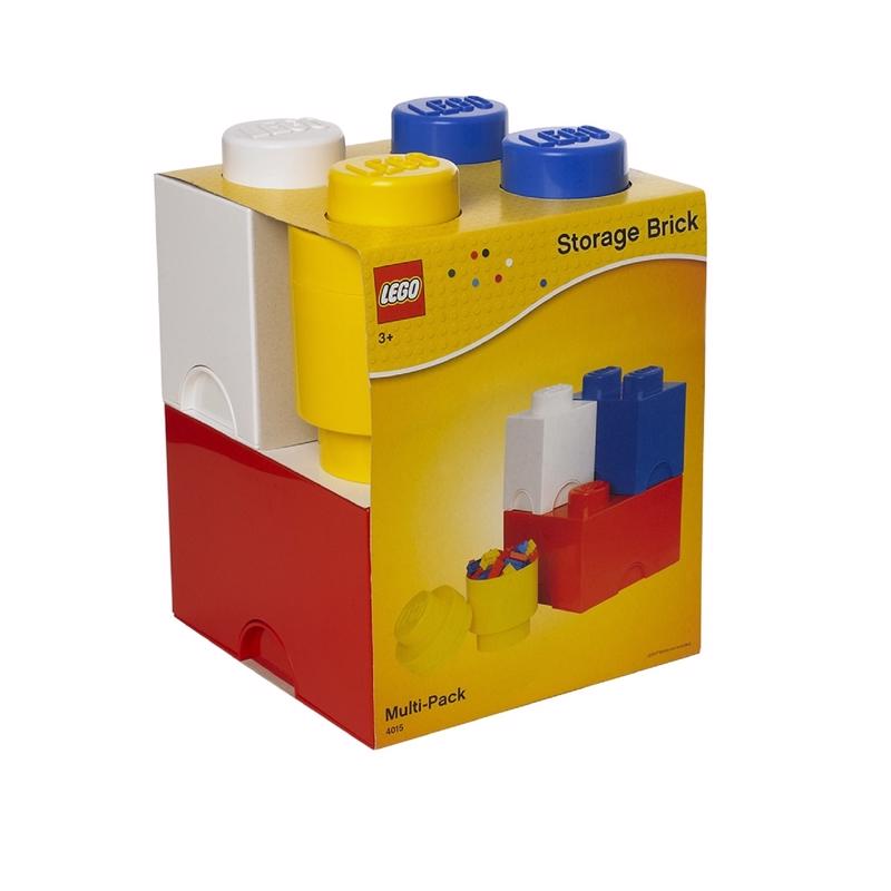 9037818 Plastic Storage Brick Set, Assorted Color - Pack of 3
