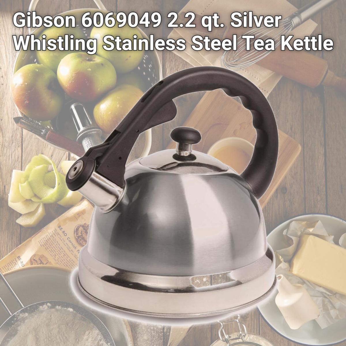 Picture of Gibson 6069049 2.2 qt. Silver Whistling Stainless Steel Tea Kettle