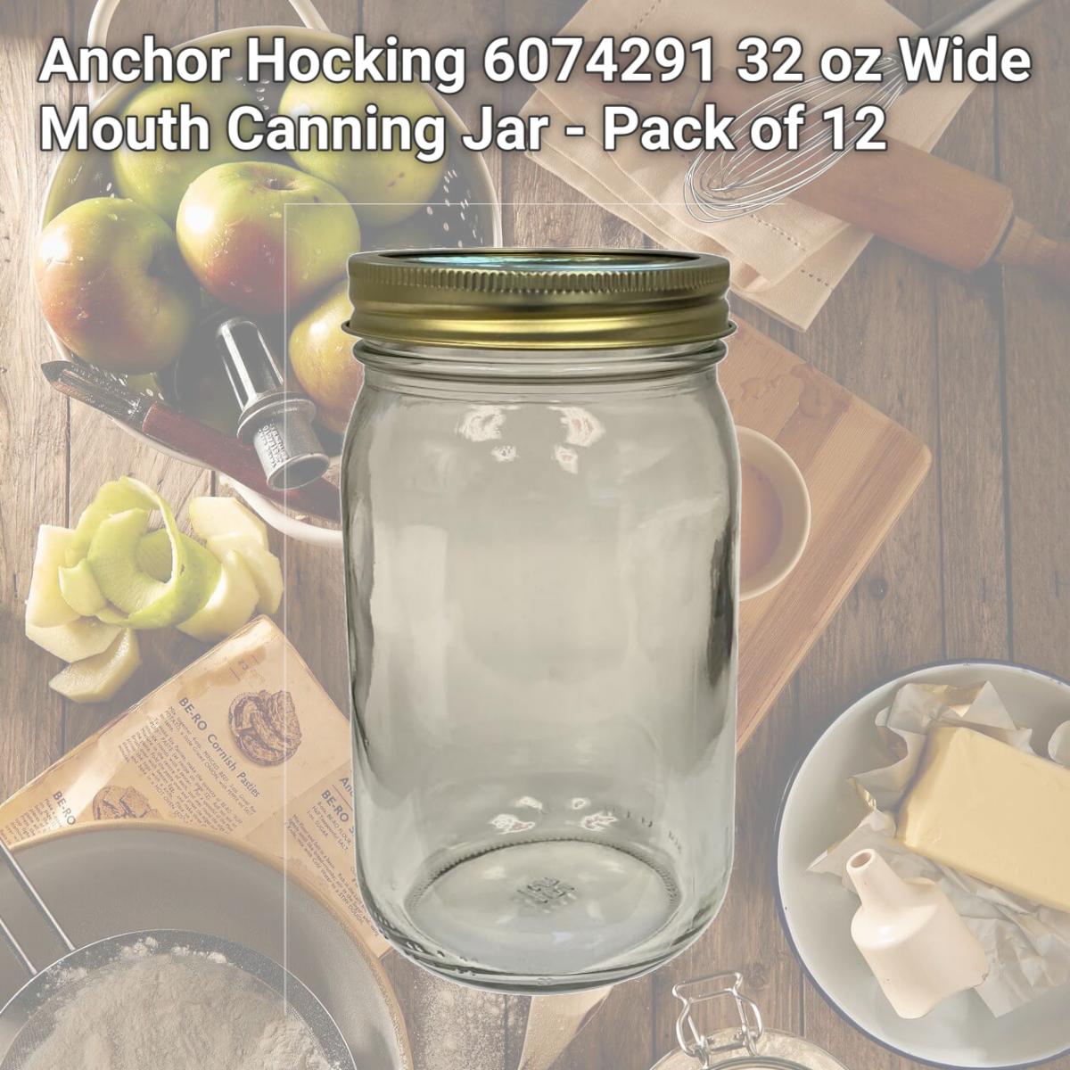 Picture of Anchor Hocking 6074291 32 oz Wide Mouth Canning Jar - Pack of 12