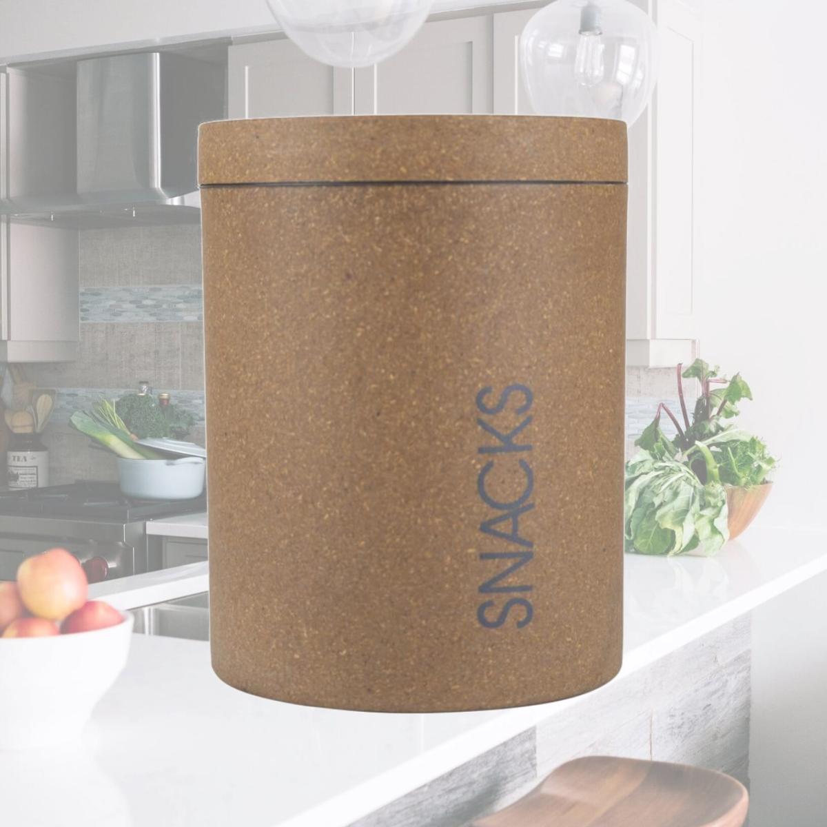 Picture of Loopy Products 8105964 Molded Bamboo 77 oz Treat Canister for All Pets, Brown