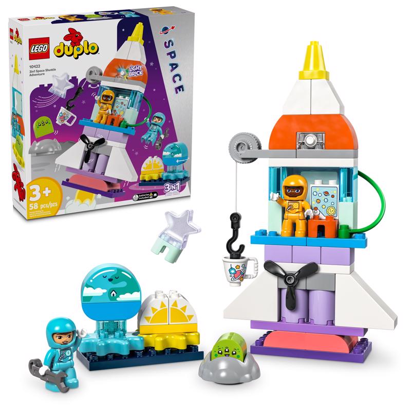 9095898 58 Piece Duplo 3 in 1 Space Shuttle Toy - ABS Plastic - Multi Color
