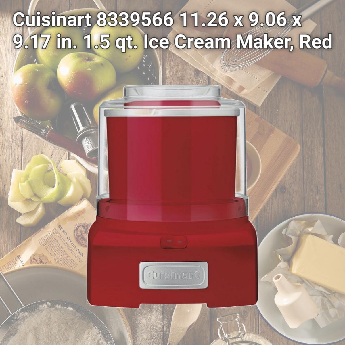 Picture of Cuisinart 8339566 11.26 x 9.06 x 9.17 in. 1.5 qt. Ice Cream Maker, Red
