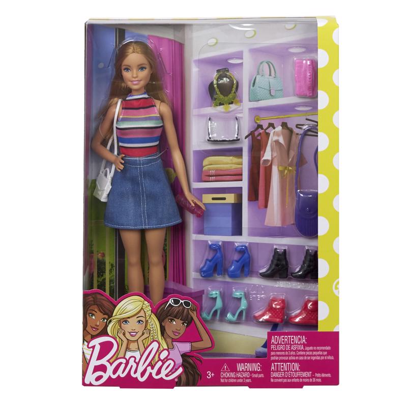 9089360 Barbie Doll & Accessories Set, Multi Color - 11 Piece - Pack of 6