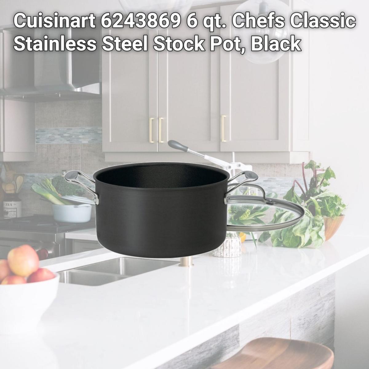 Picture of Cuisinart 6243869 6 qt. Chefs Classic Stainless Steel Stock Pot, Black