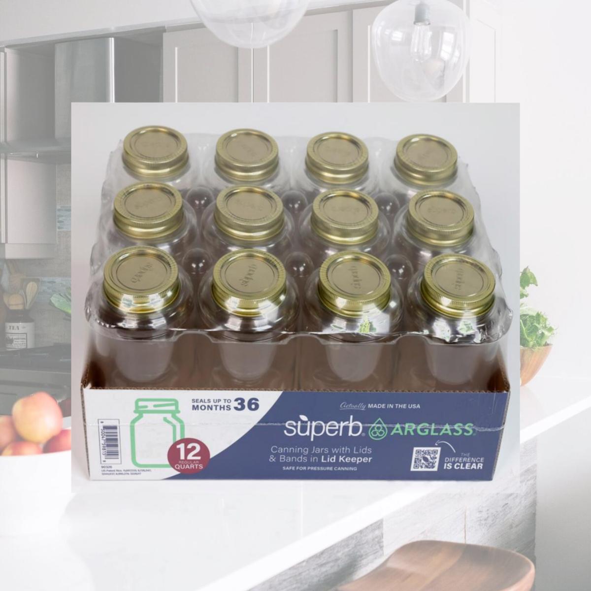 Picture of Superb 6081566 32 oz Regular Mouth Canning Jar - Pack of 12