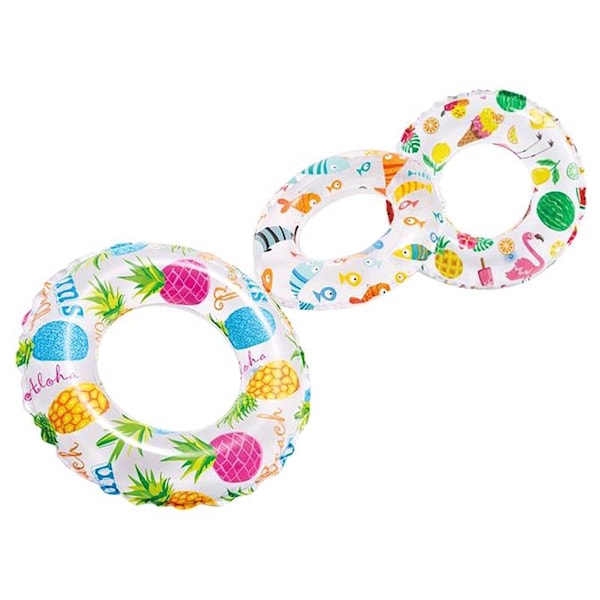 82221 20 in. Multi Color Vinyl Inflatable Swim Ring Pool Floating Tube