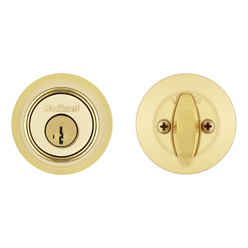 Kwikset 5064905 Bright Brass Metal Deadbolt