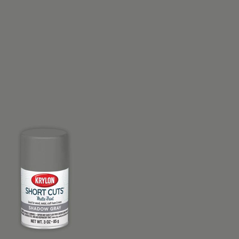 1044831 3 oz Short Cuts Matte Shadow Gray Craft Spray Paint - Pack of 6