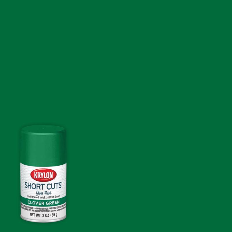 1044830 3 oz Short Cuts Gloss Clover Green Craft Spray Paint - Pack of 6