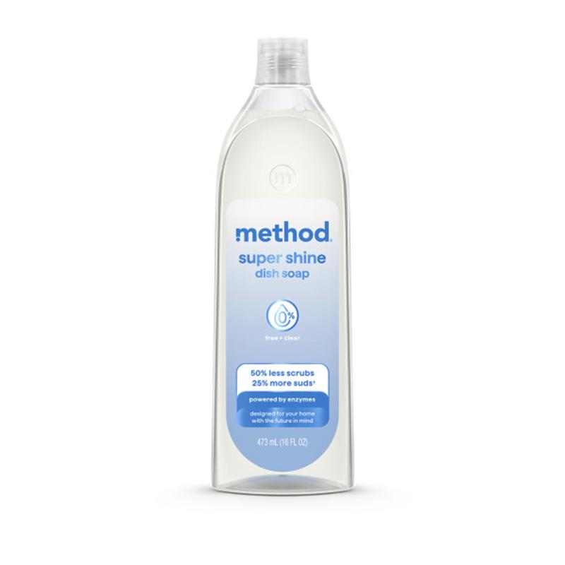 1043449 16 oz Super Shine Free & Clear Scent Liquid Dish Soap - Pack of 4