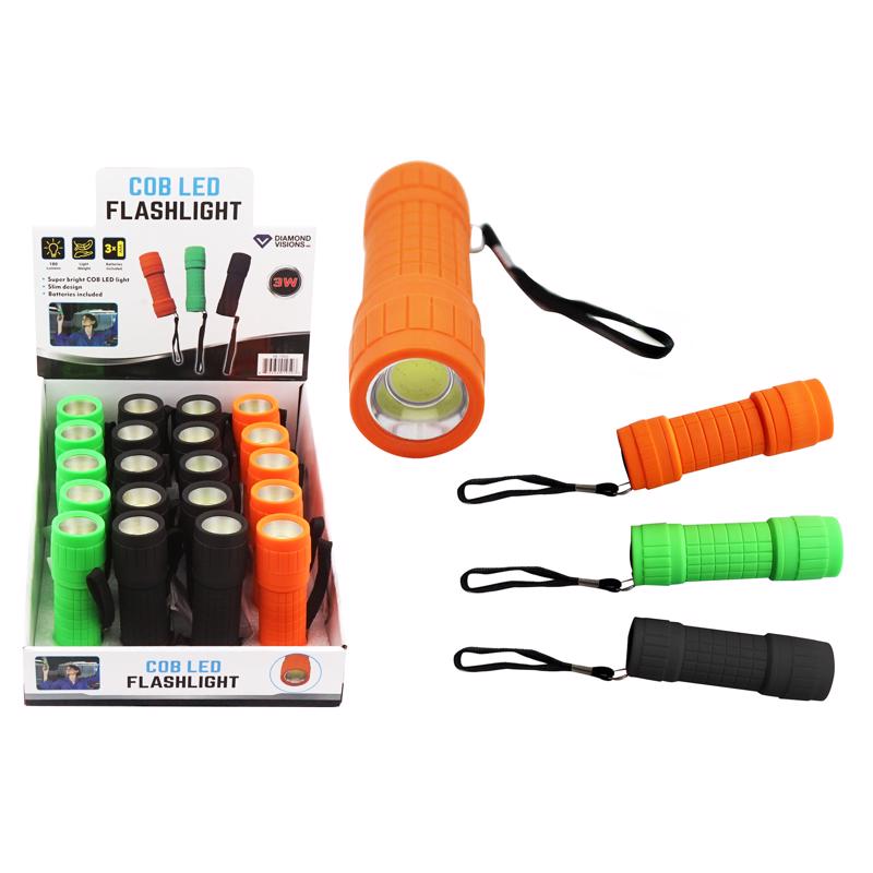 3025831 200 Lumens AAA Battery Assorted Color LED COB Flashlight - Pack of 20