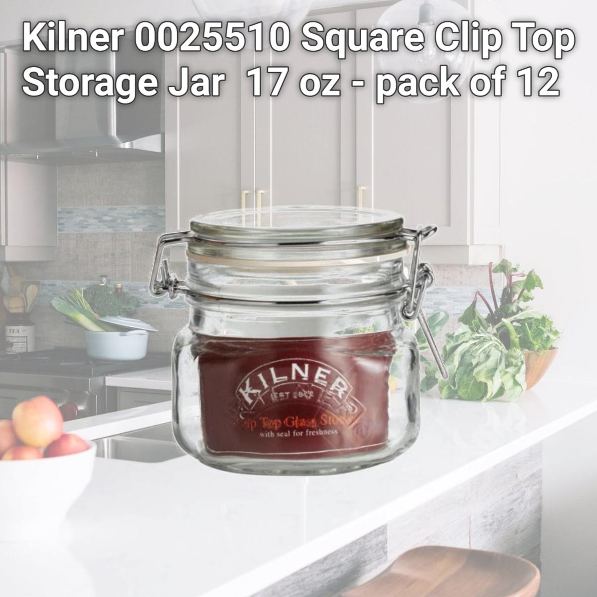 Picture of Kilner 0025510 Square Clip Top Storage Jar  17 oz - pack of 4