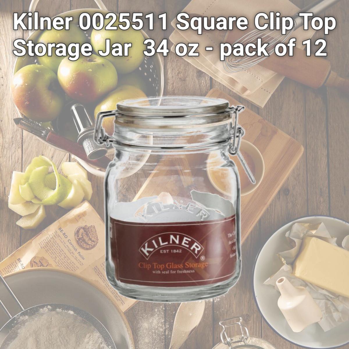 Picture of Kilner 0025511 Square Clip Top Storage Jar  34 oz - pack of 4