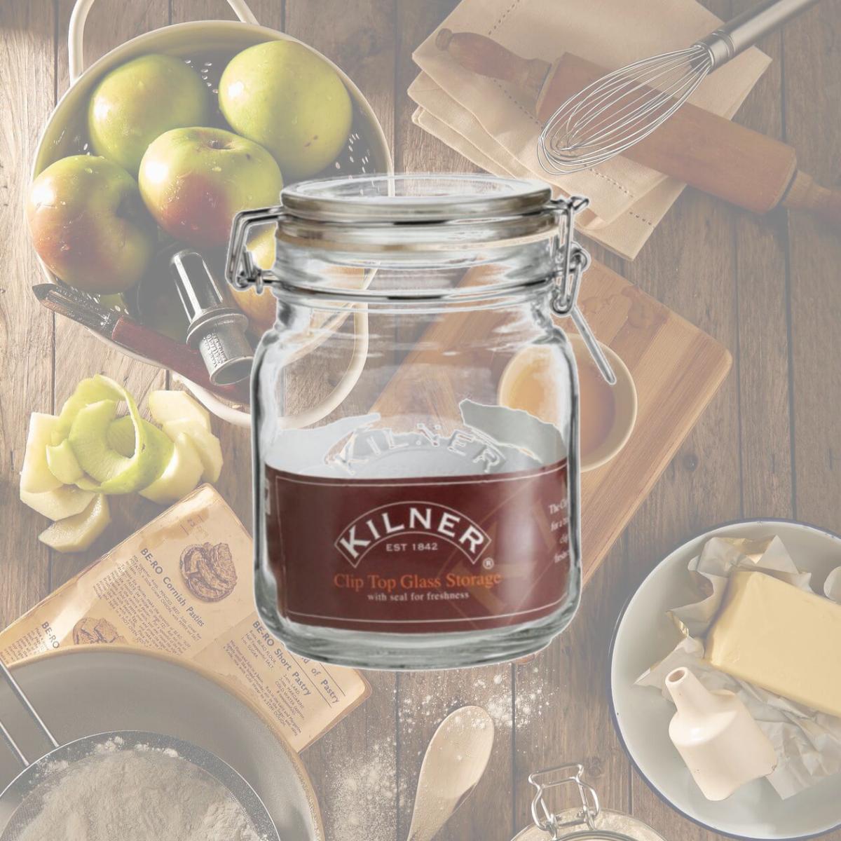 Picture of Kilner 0025511 Square Clip Top Storage Jar  34 oz - pack of 4