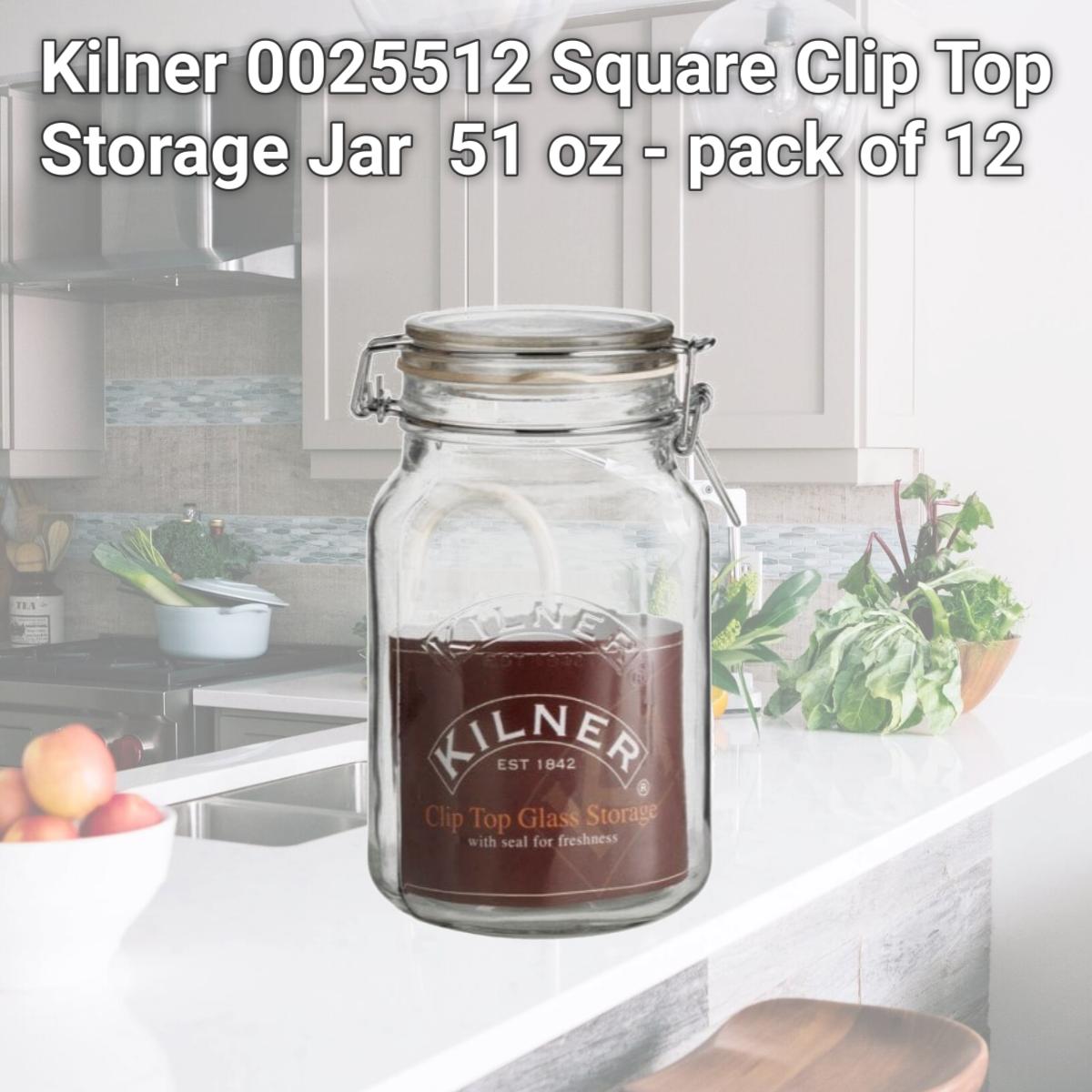 Picture of Kilner 0025512 Square Clip Top Storage Jar  51 oz - pack of 4