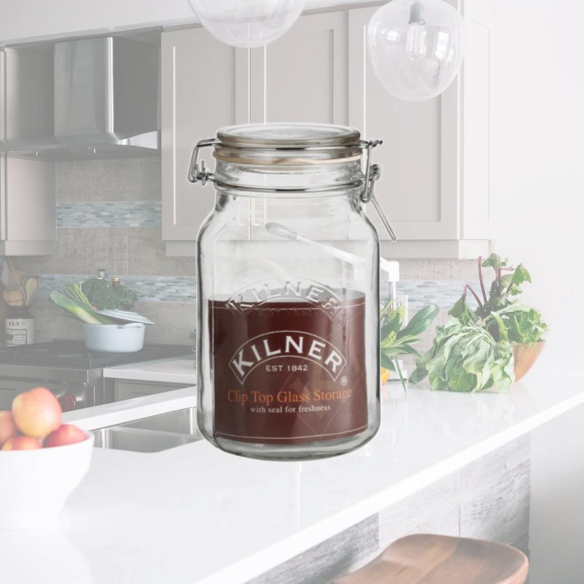 Picture of Kilner 0025512 Square Clip Top Storage Jar  51 oz - pack of 4