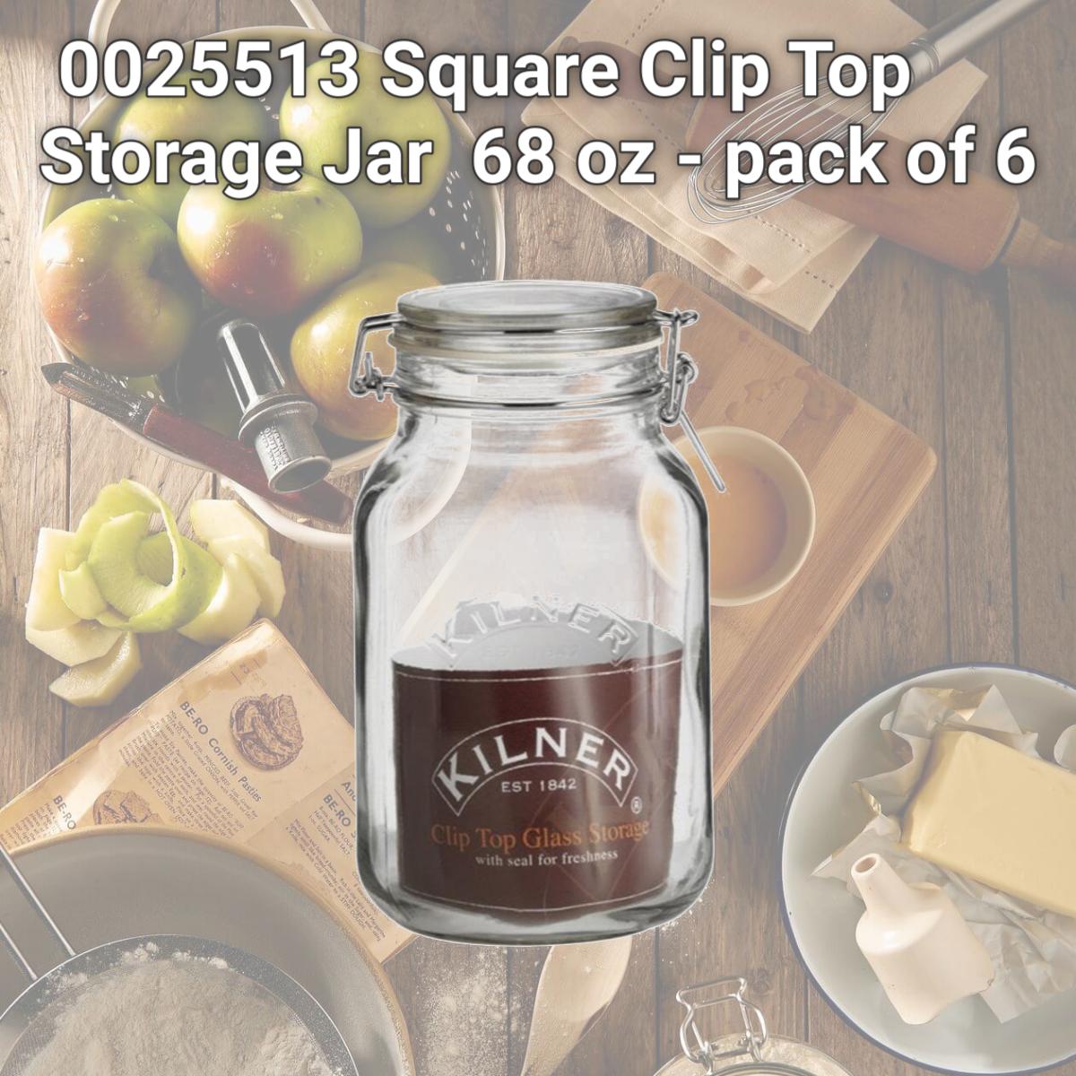 Picture of Kilner 0025513 Square Clip Top Storage Jar  68 oz - pack of 4