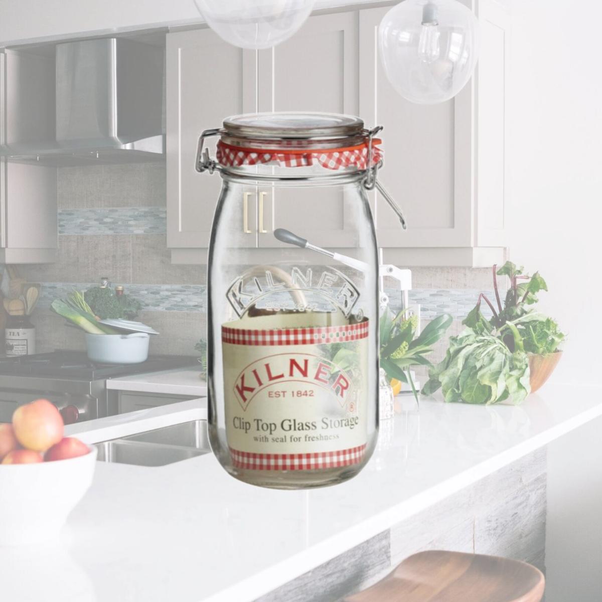Picture of Kilner 25492 1.5 Litre Clear Glass Clip Top Jar- pack of 12