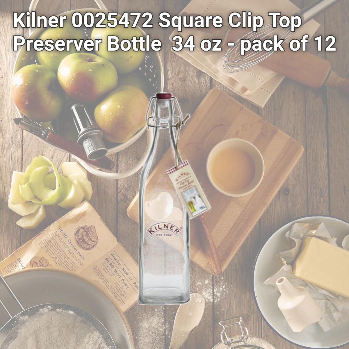 Picture of Kilner 0025472 Square Clip Top Preserver Bottle  34 oz - pack of 4