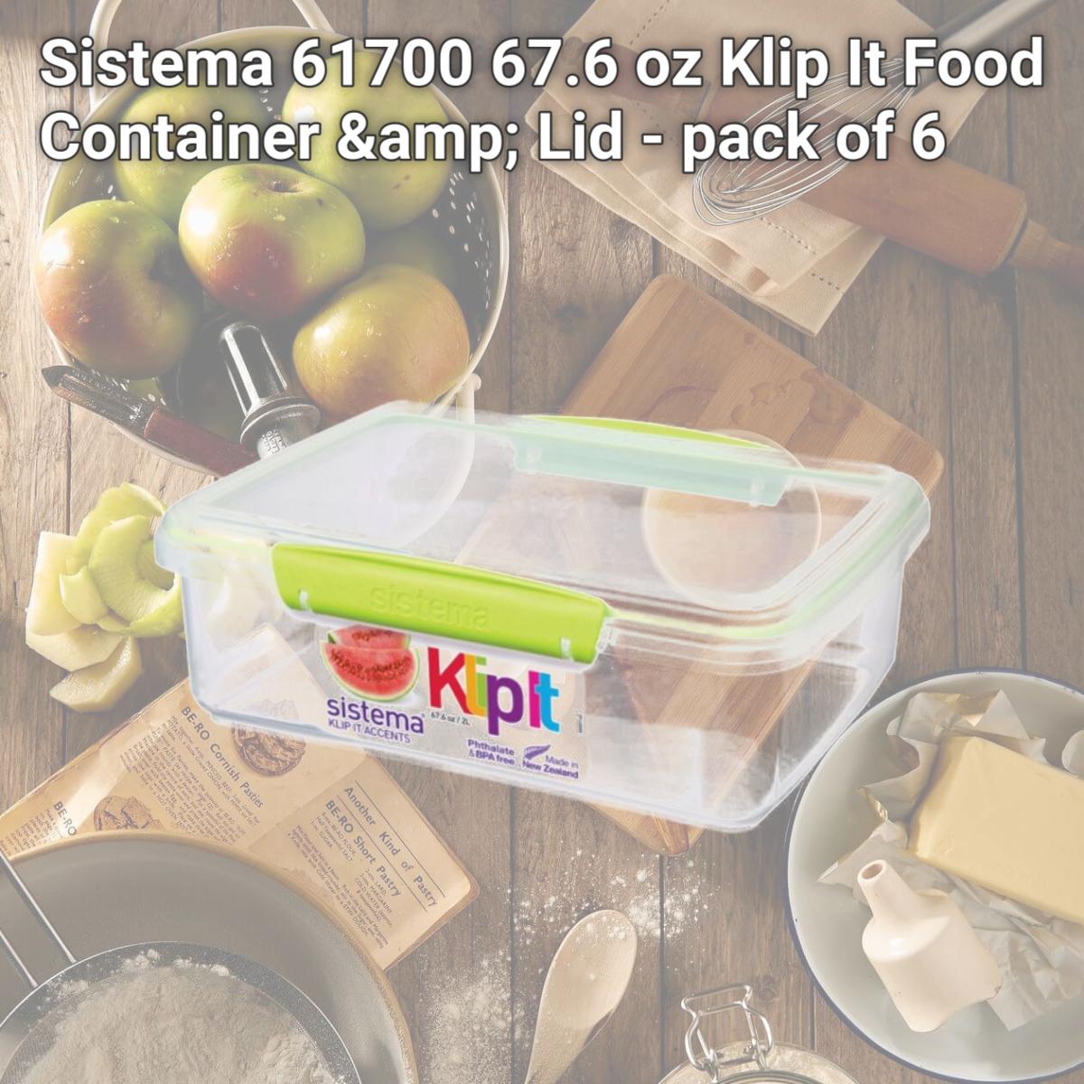 Picture of Sistema 61700 67.6 oz Klip It Food Container &amp; Lid - pack of 6