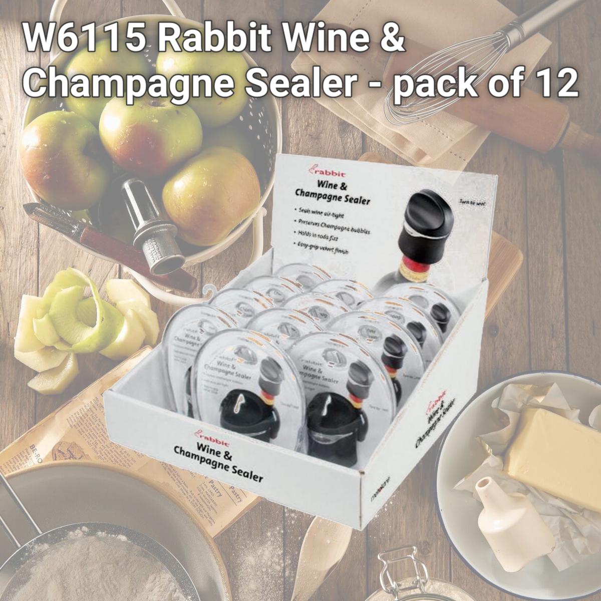 Picture of Metrokane W6115 Rabbit Wine &amp; Champagne Sealer - pack of 12