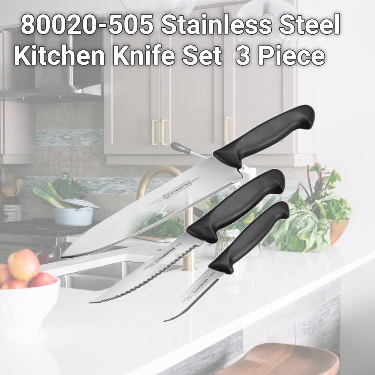 Picture of Tramontina 80020-505 Stainless Steel Kitchen Knife Set  3 Piece