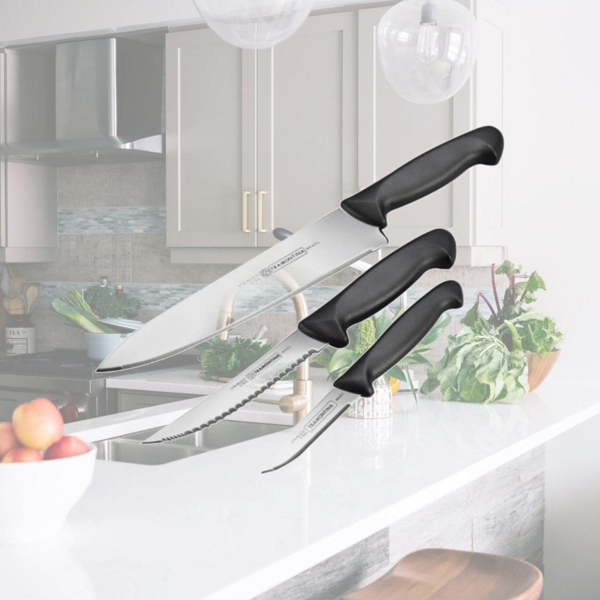 Picture of Tramontina 80020-505 Stainless Steel Kitchen Knife Set  3 Piece